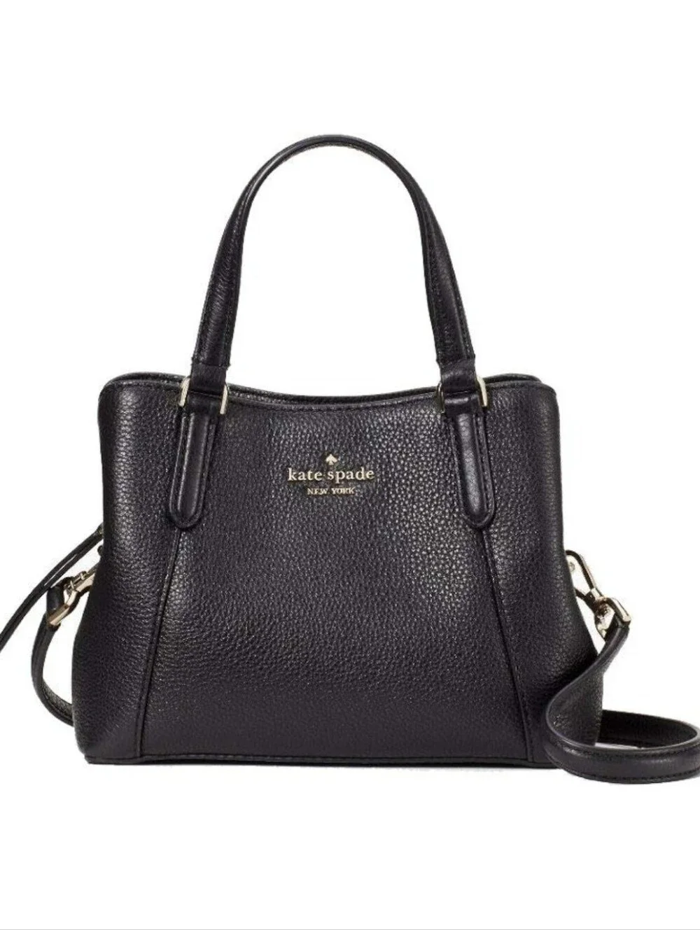 ​NWT Kate Spade Medium Triple Compartment Leather Satchel Black
